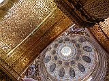 Ecuador Quito 04-05 Old Quito La Compana de Jesus Gold Ceiling and Dome Here is a photo of the gold-encrusted ceiling and dome of La Compania de Jesus church in Old Quito.
